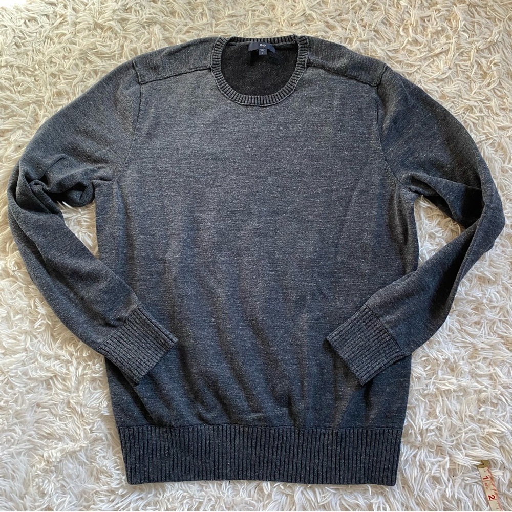 GAP Blue Heathered Crewneck Cotton Sweater size L